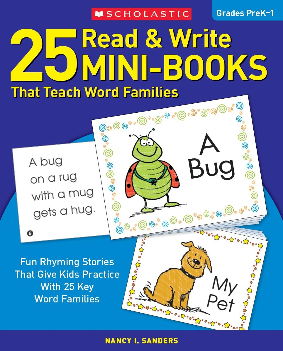 25 Read and Write Mini-Books That Teach Word Families – paperback Sanders, N…