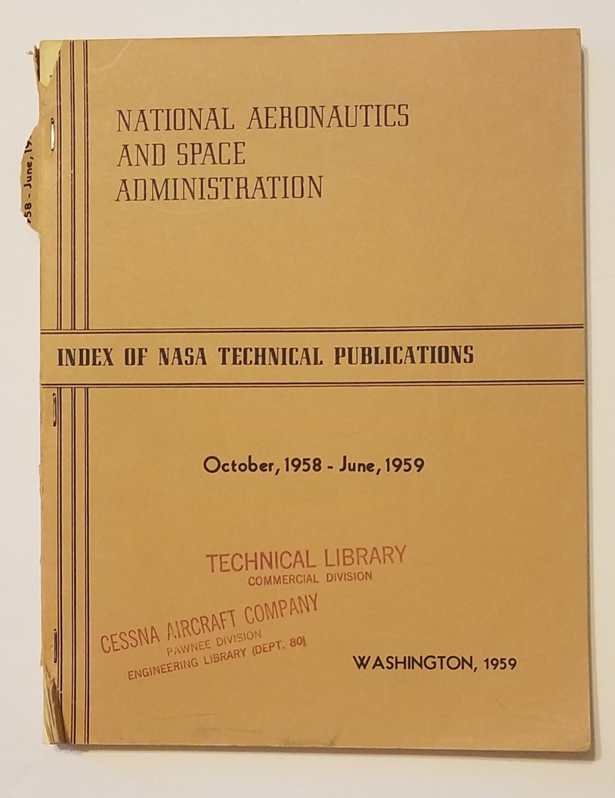 Index Of NASA Technical Publications October 1958 To June 1959. Cessna Piper