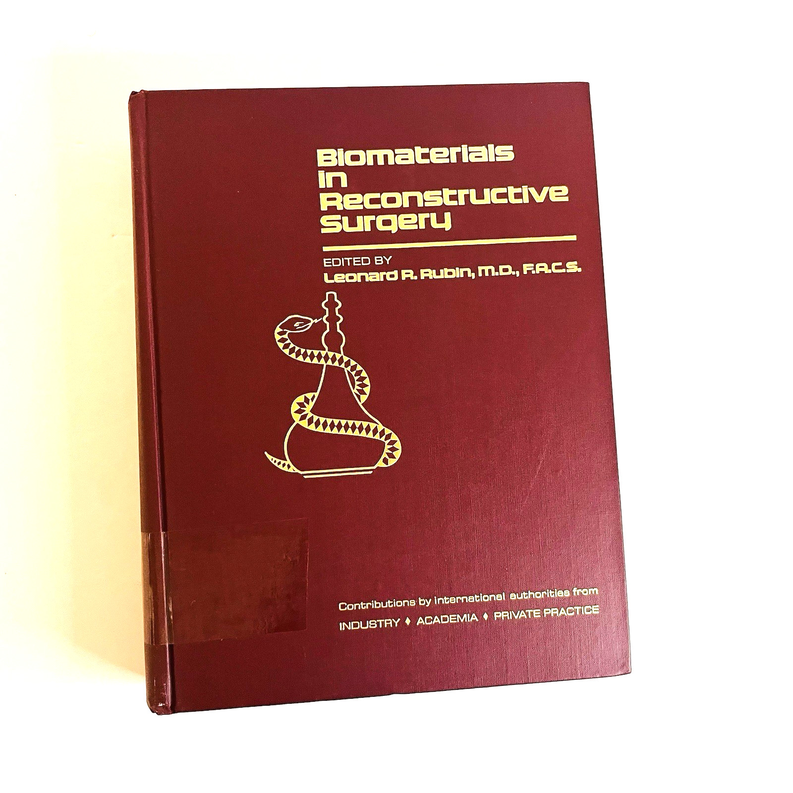 Vintage Biomaterials in Reconstructive Surgery Book Hardcover 1983