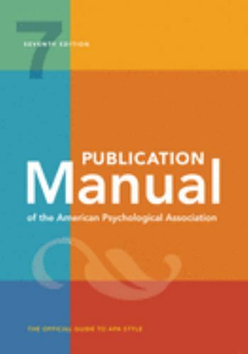 Publication Manual (Official) 7th Edition of the American Psychological | PB