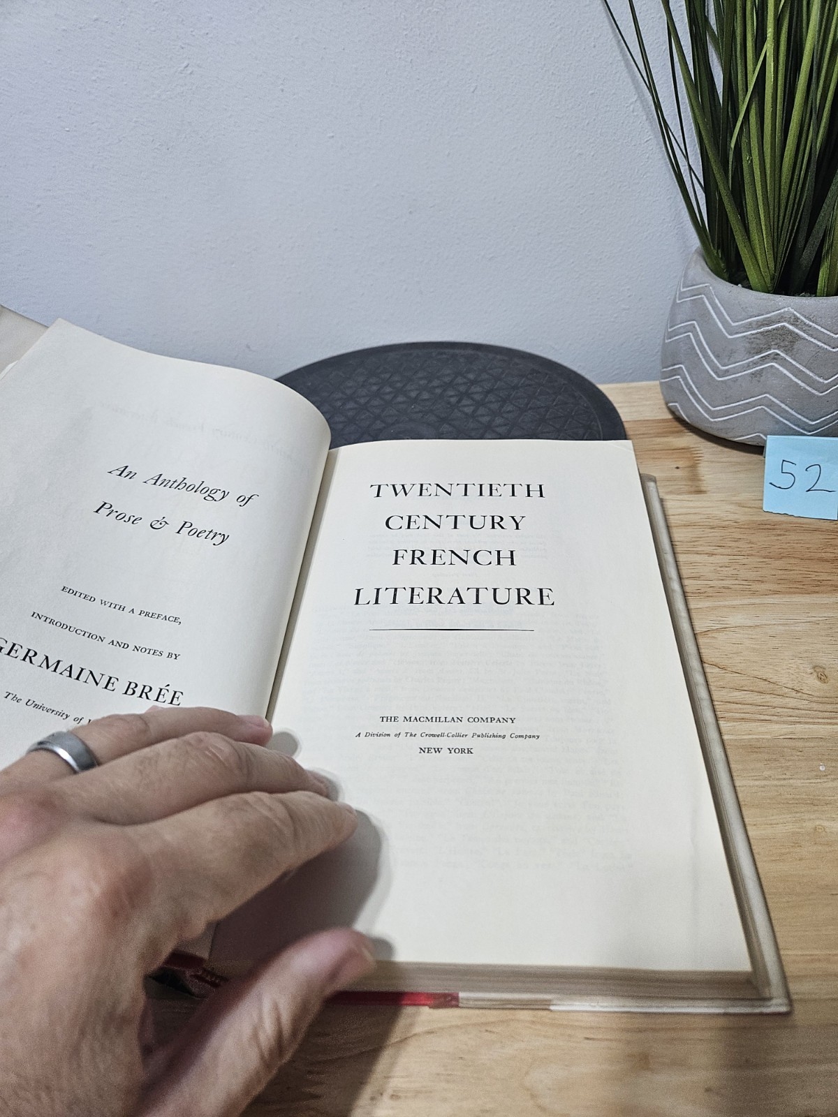 Twentieth-Century French Literature By Germaine Bree 1962 Hardcover Dust Jacket