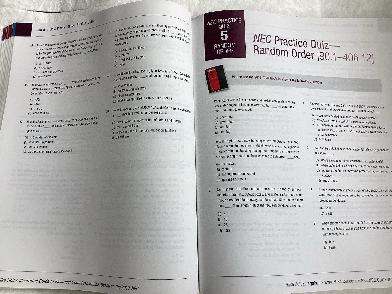 Mike Holt&rsquo;s Electrical Exam Preparation textbook, Based on the 2017 NEC