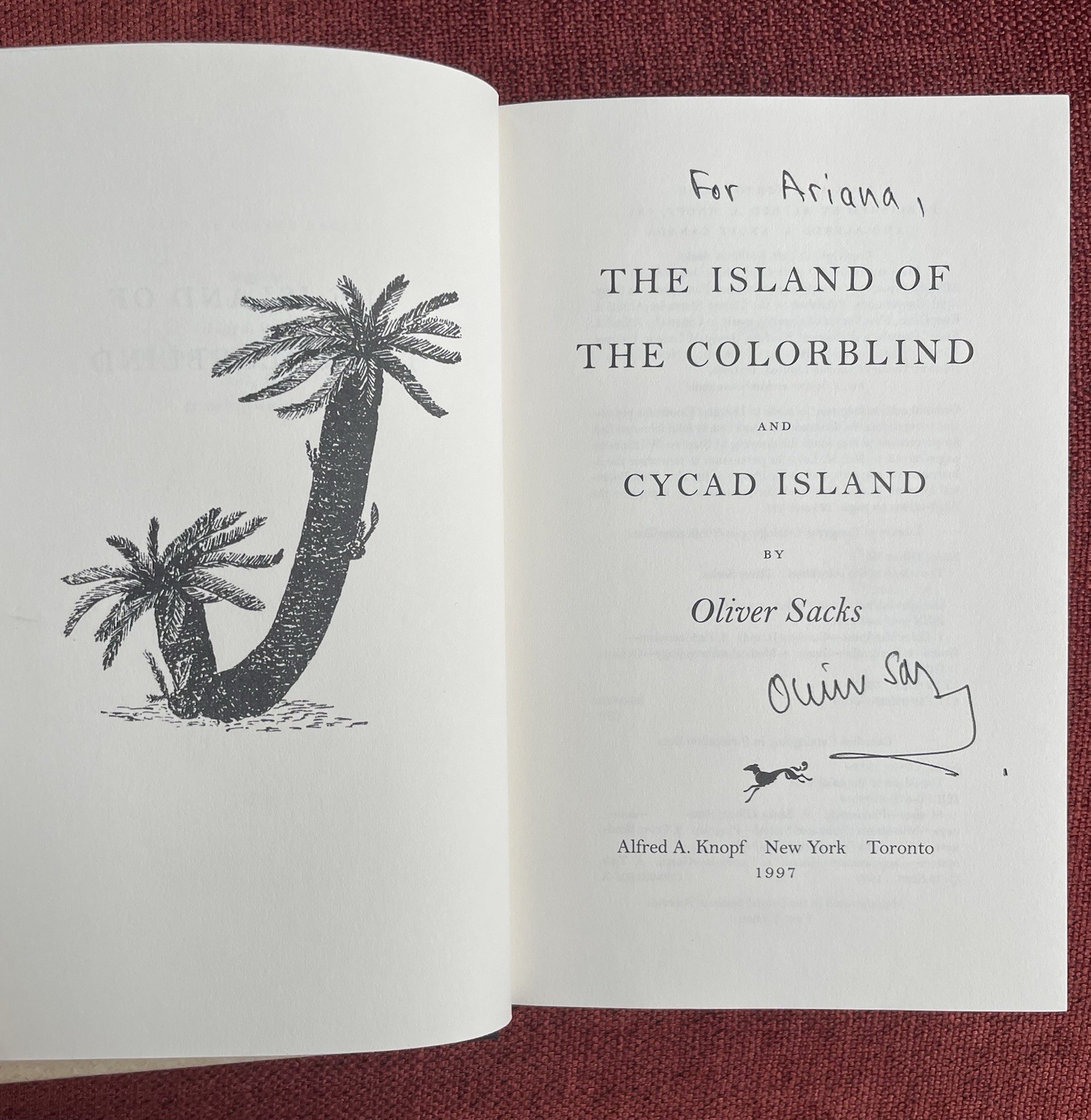 Signed Oliver Sacks – The Island Of The Colorblind – 1st Edition Book Autograph