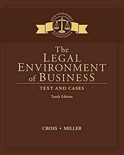 The Legal Environment of – Hardcover, by Cross Frank; Miller – Acceptable r