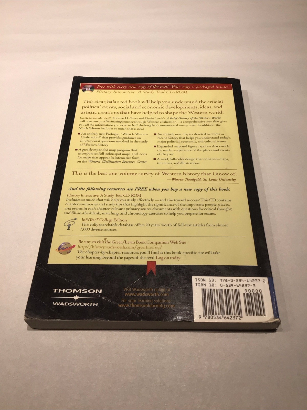 Brief History of the Western World Vol. 1 : To 1715 by Thomas H. Greer and Gavin