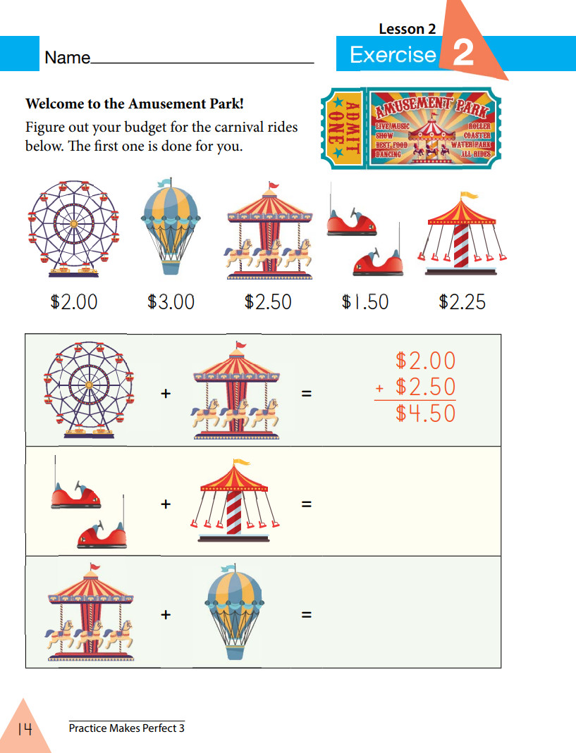 New Master Books PRACTICE MAKES PERFECT Level 3 Math Lessons Living Education