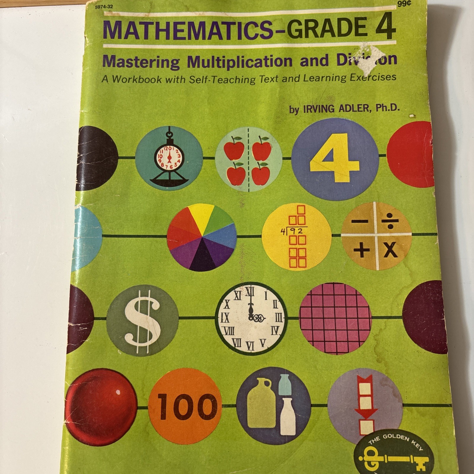 1965 Grade 4 Mathematics Workbook Vintage By Irving Adler, Ph. D Like New