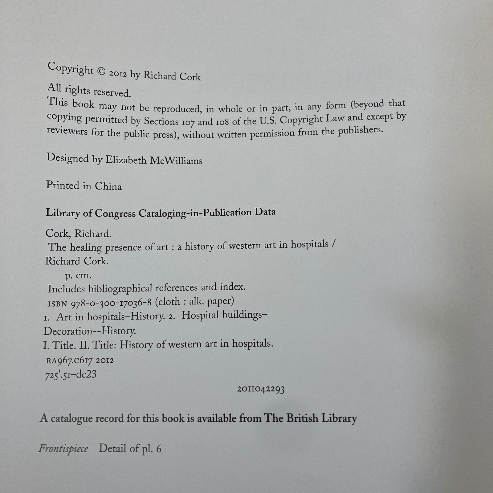 The Healing Presence of Art Western Art in Hospitals Cork EX-LIBRARY 2012 HCDJ