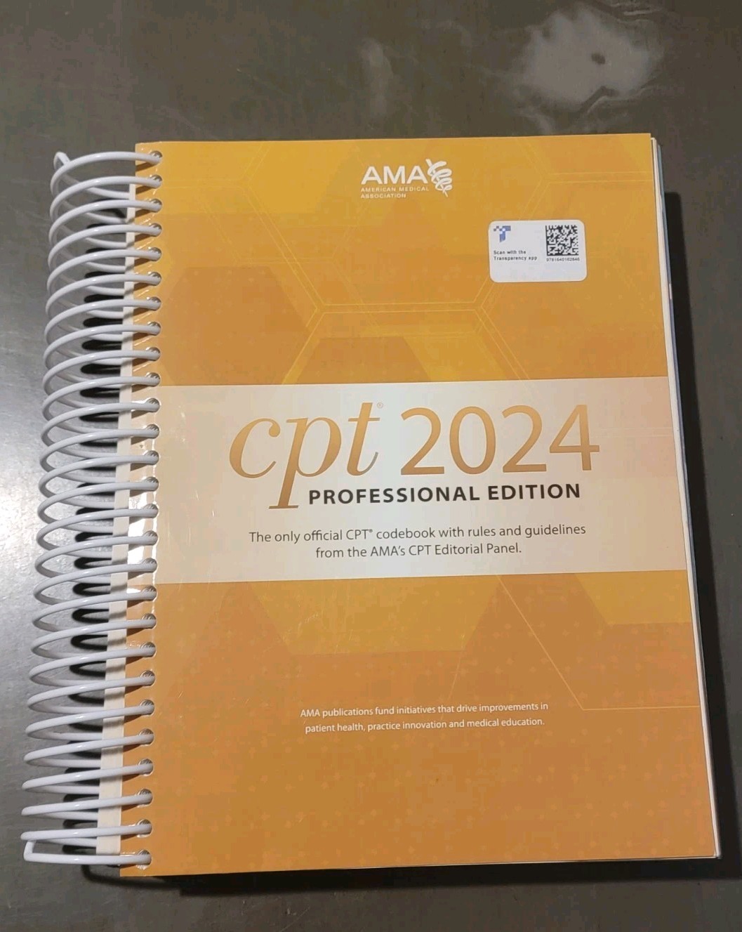 CPT 2024 Professional Edition AMA Medical Billing Coding Spiral Paperback Book