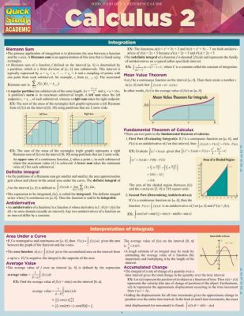 Calculus 2 : A QuickStudy Laminated Reference Guide ExpoLog LLC