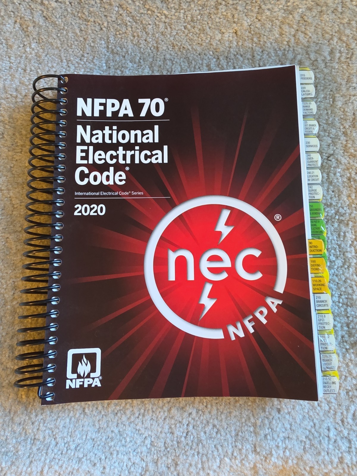BK: NFPA 70 National Electrical Code 2020 (Spiral Bound Version) With Tabs.