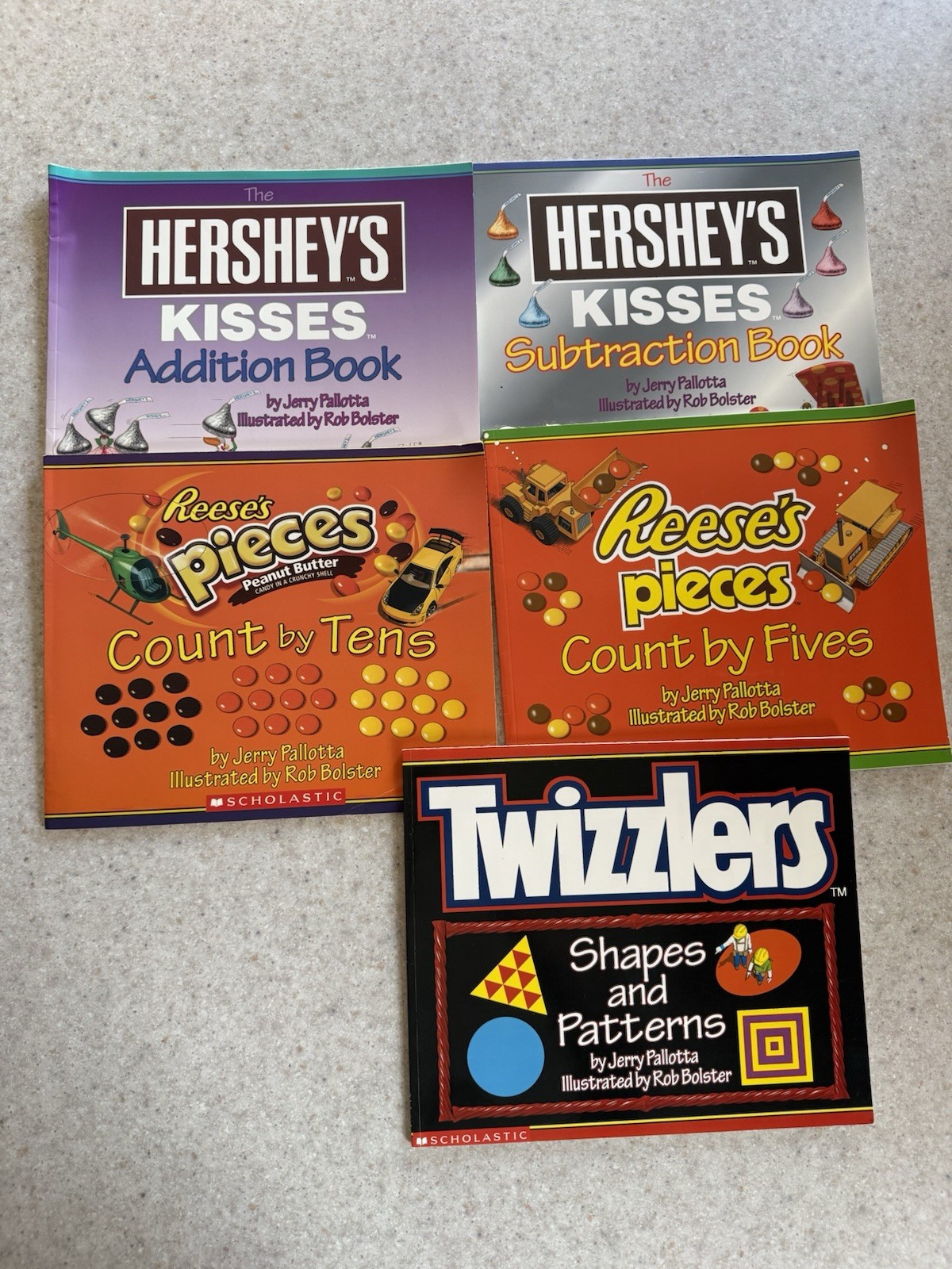 Jerry Pallotta Scholastic Candy-Themed Math Activity Books Set of 5 Illustrated