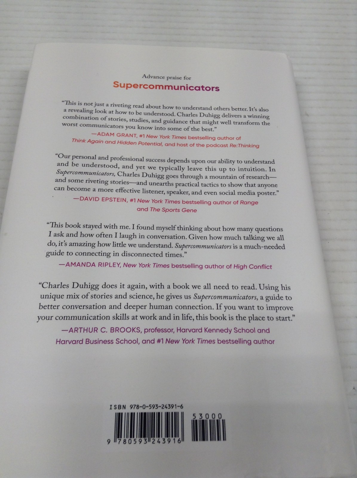 SUPERCOMMUNICATORS Charles Duhigg Signed 1st Edition HC 2024
