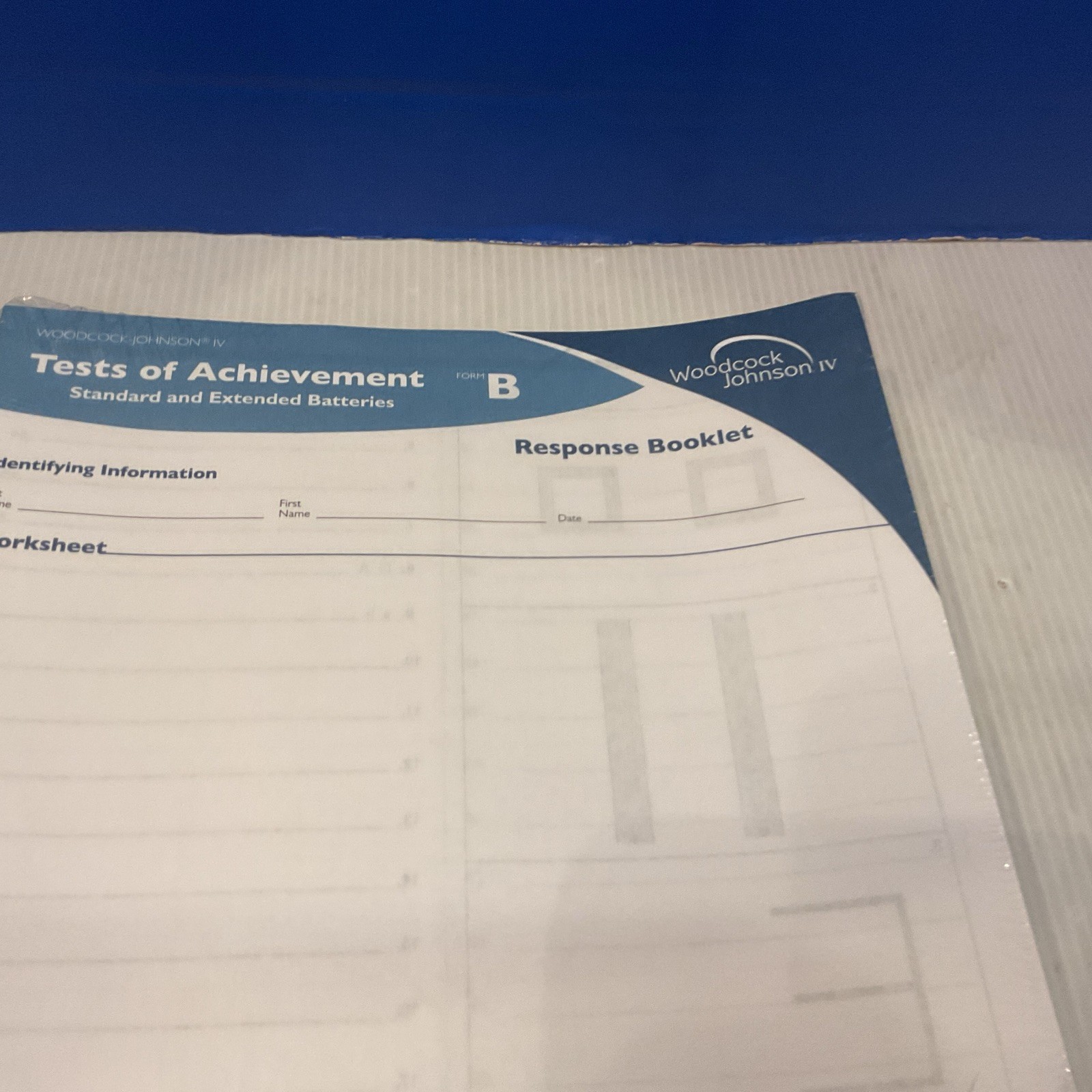 Woodcock Johnson IV Tests of Achievement Response Booklet – 25 Booklets Form B