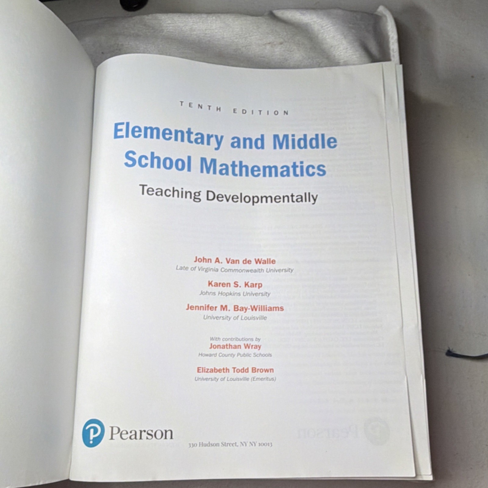 Pearson Elem & Middle School Mathematics Teaching Developmentally 10th PB