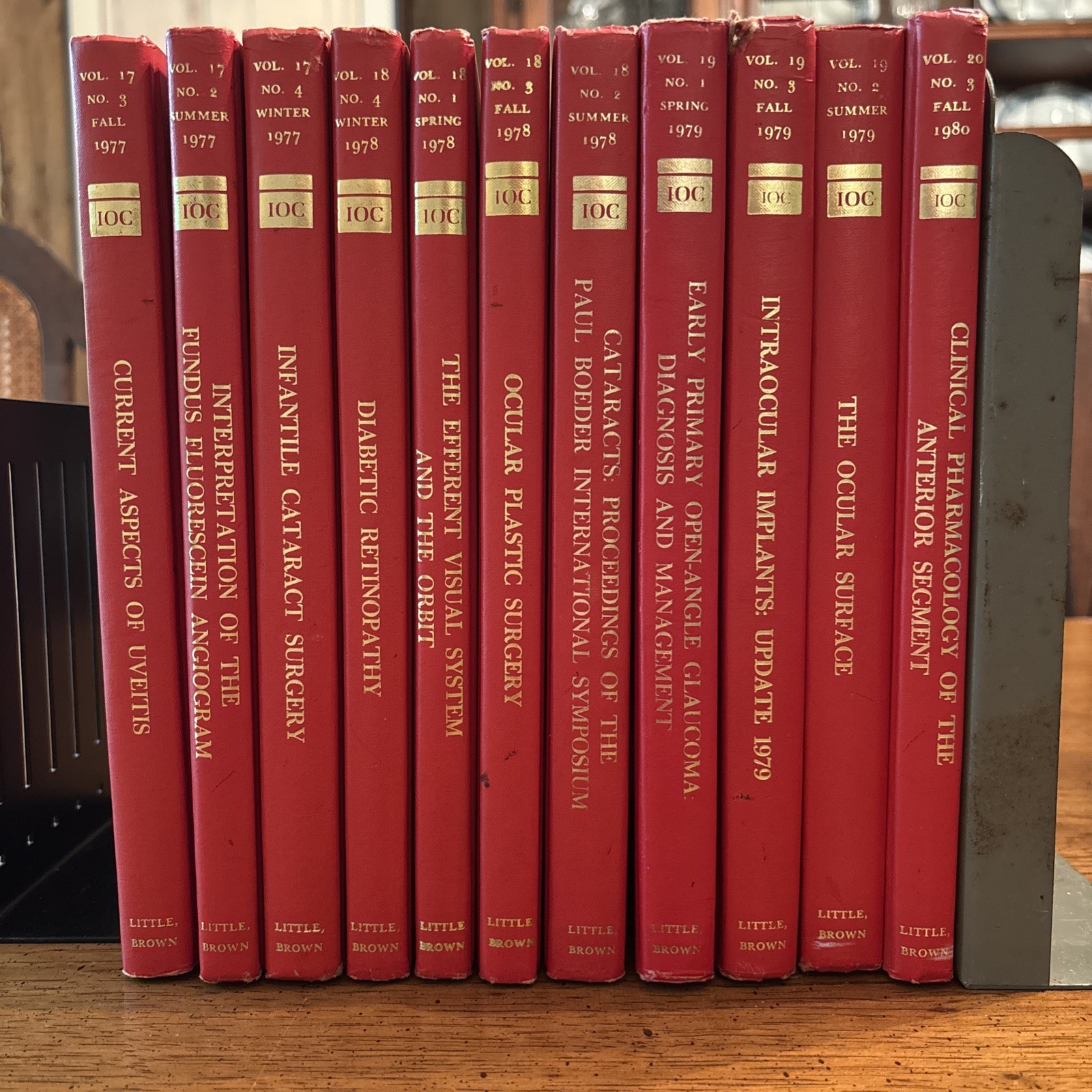 INTL Ophthalmology Clinics Books 11 Volumes 1977-1980 Red w/Gold Trim HC Vintage