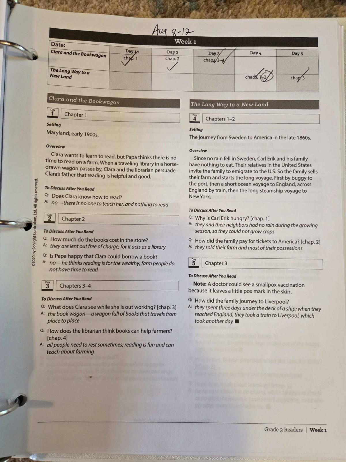 3rd Grade Complete Sonlight Homeschool History/Bible/Literature Curriculum