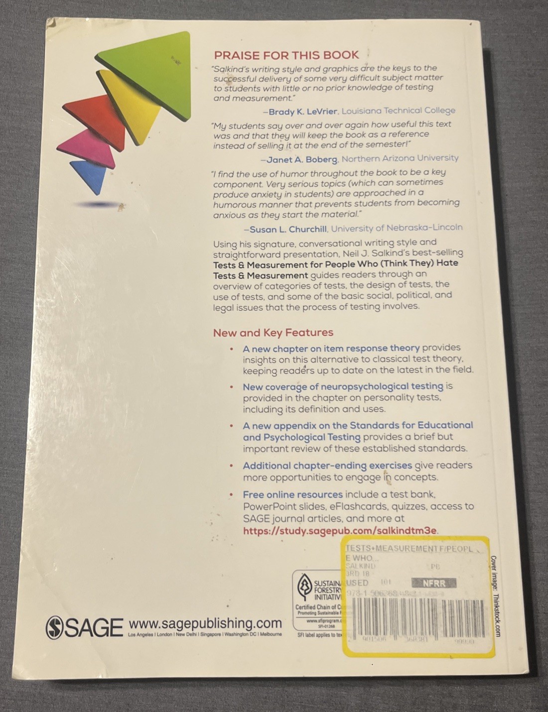 Tests & Measurement for People Who – Paperback, by Salkind Neil J-3rd Edition