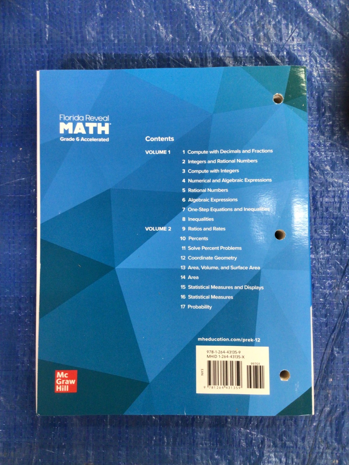 FLORIDA Reveal MATH Grade 6 Accelerated Volume 2 McGraw Hill Paperback NEW