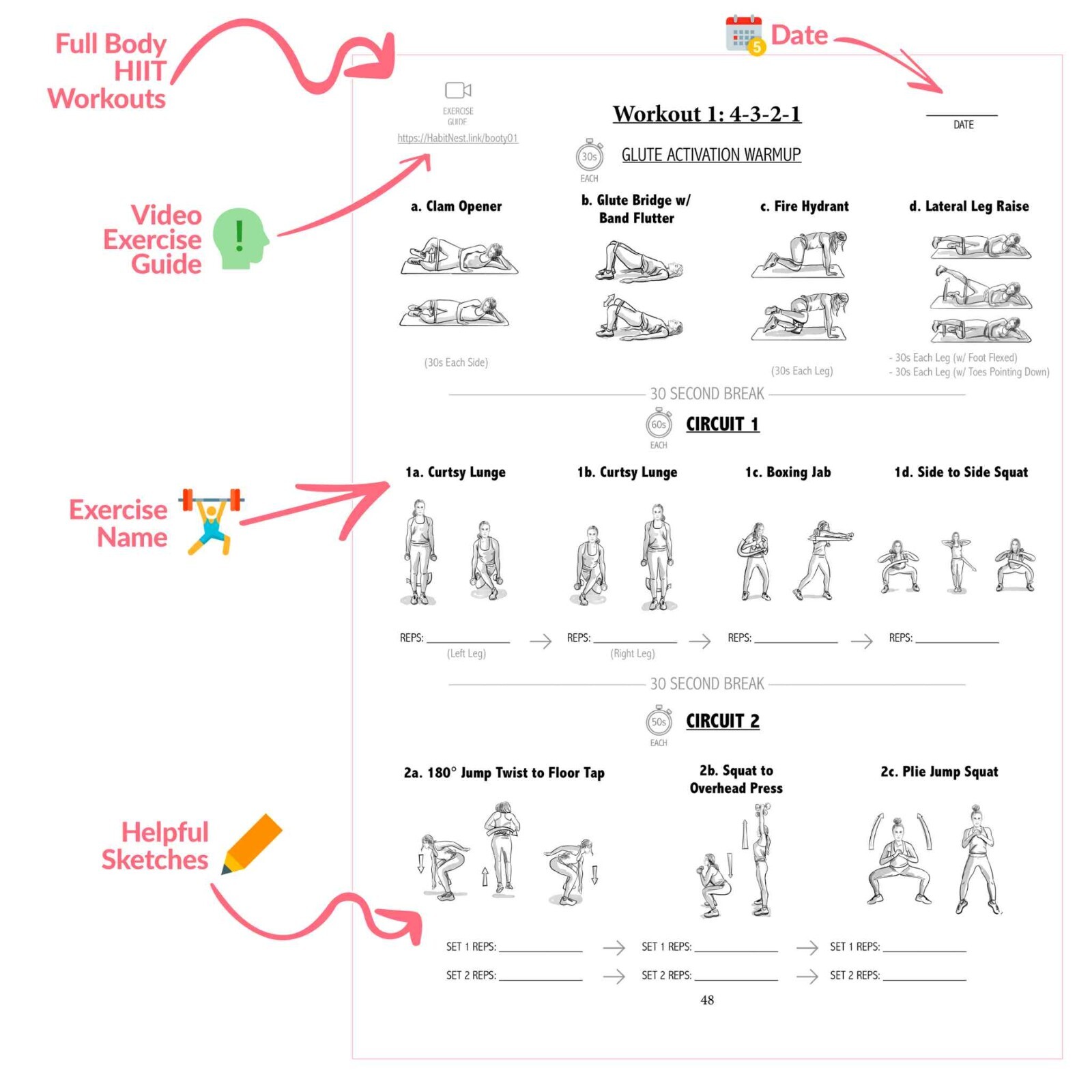 The Badass Body Goals Journal by Habit Nest. Booty Shaping & Resistance Training