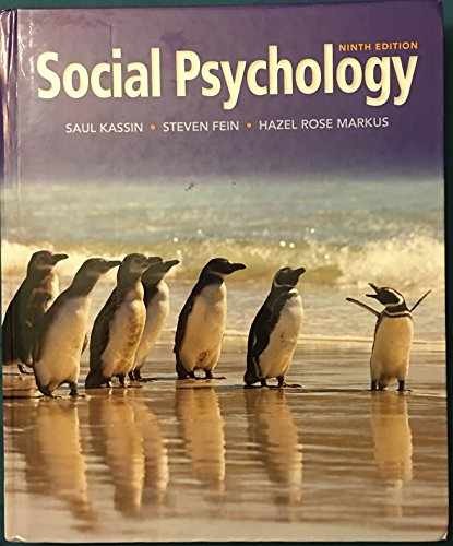 Social Psychology – Hardcover, by Kassin Saul; Fein Steven; Markus – Acceptable